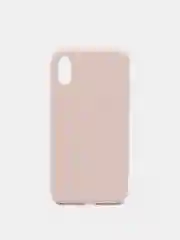 Бежевый чехол на iPhone X, XS, XR, 7, 8, se, 12, 12 Pro, Mini, Max silicone case, закрытый низ, бархат внутри