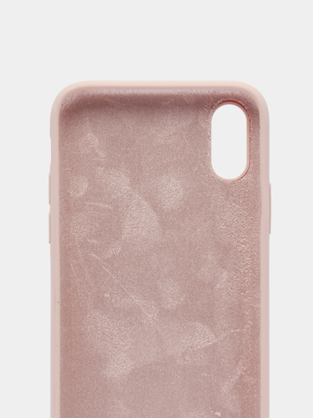 Бежевый чехол на iPhone X, XS, XR, 7, 8, se, 12, 12 Pro, Mini, Max silicone case, закрытый низ, бархат внутри