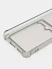 Угольный чехол Samsung Galaxy S21 FE прозрачный противоударный с карманом для карты силиконовый
