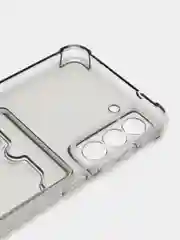 Угольный чехол Samsung Galaxy S21 FE прозрачный противоударный с карманом для карты силиконовый