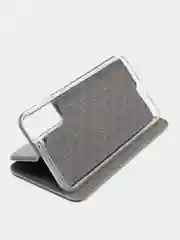 Серебряный чехол-книжка для Samsung Galaxy S21+