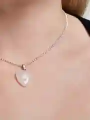 Розовый цепочка-чокер на шею, с сердцем, 4 цвета