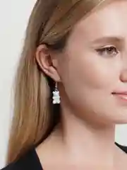 Белый серьги "Мармеладные мишки"