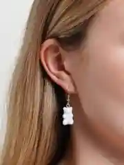 Белый серьги "Мармеладные мишки"