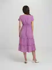 Фиолетовый платье женское летнее, в мелкий цветочек