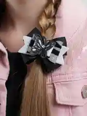 Угольный бантики для волос, 2 штуки