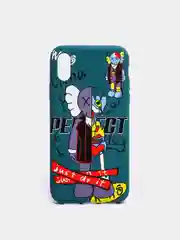Зеленый светящийся чехол-накладка LUXO для iPhone XS с флуоресцентным рисунком KAWS