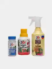 Белый набор для ухода за комнатными растениями ТМ JOY, активный рост, развитие, питание, 6 в 1