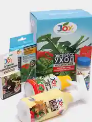 Белый набор для ухода за комнатными растениями ТМ JOY, активный рост, развитие, питание, 6 в 1