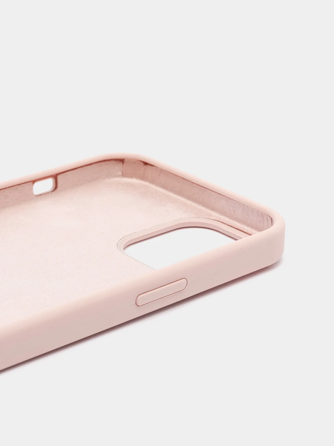 Бежевый чехол на iPhone X, XS, XR, 7, 8, se, 12, 12 Pro, Mini, Max silicone case, закрытый низ, бархат внутри