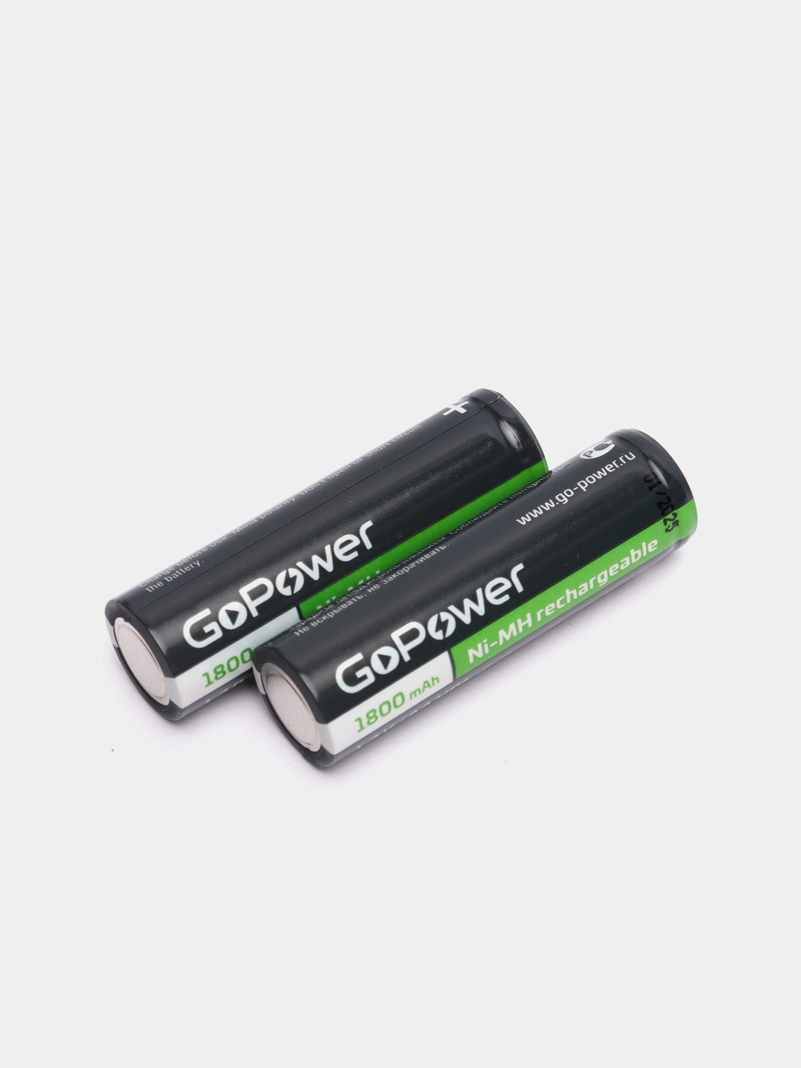 Аккумуляторы АА GoPower, 2 шт, пальчиковые аккумуляторные батарейки, Ni-MH