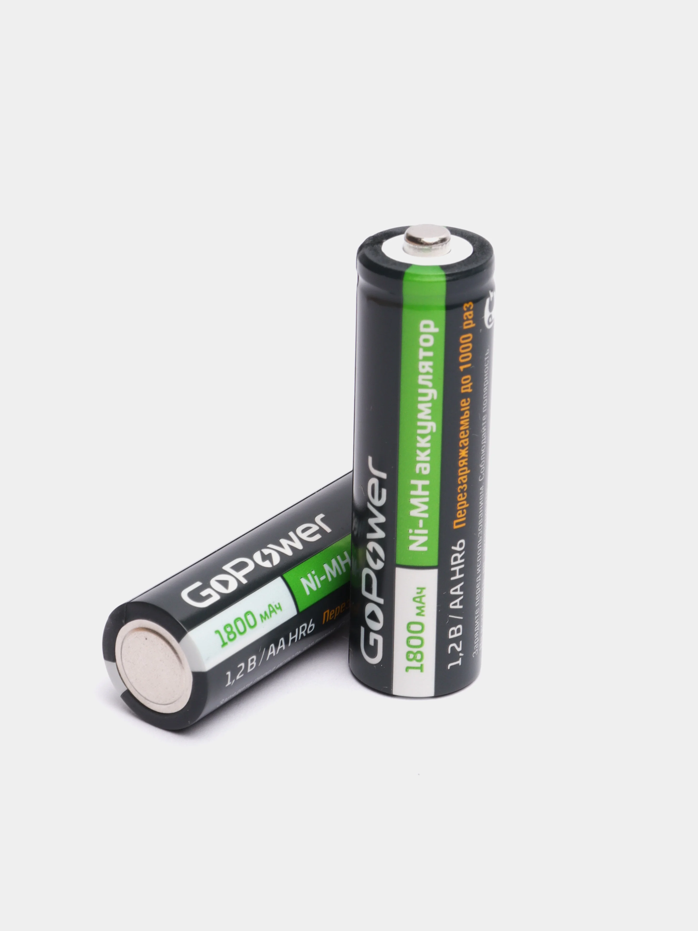 Аккумуляторы АА GoPower, 2 шт, пальчиковые аккумуляторные батарейки, Ni-MH