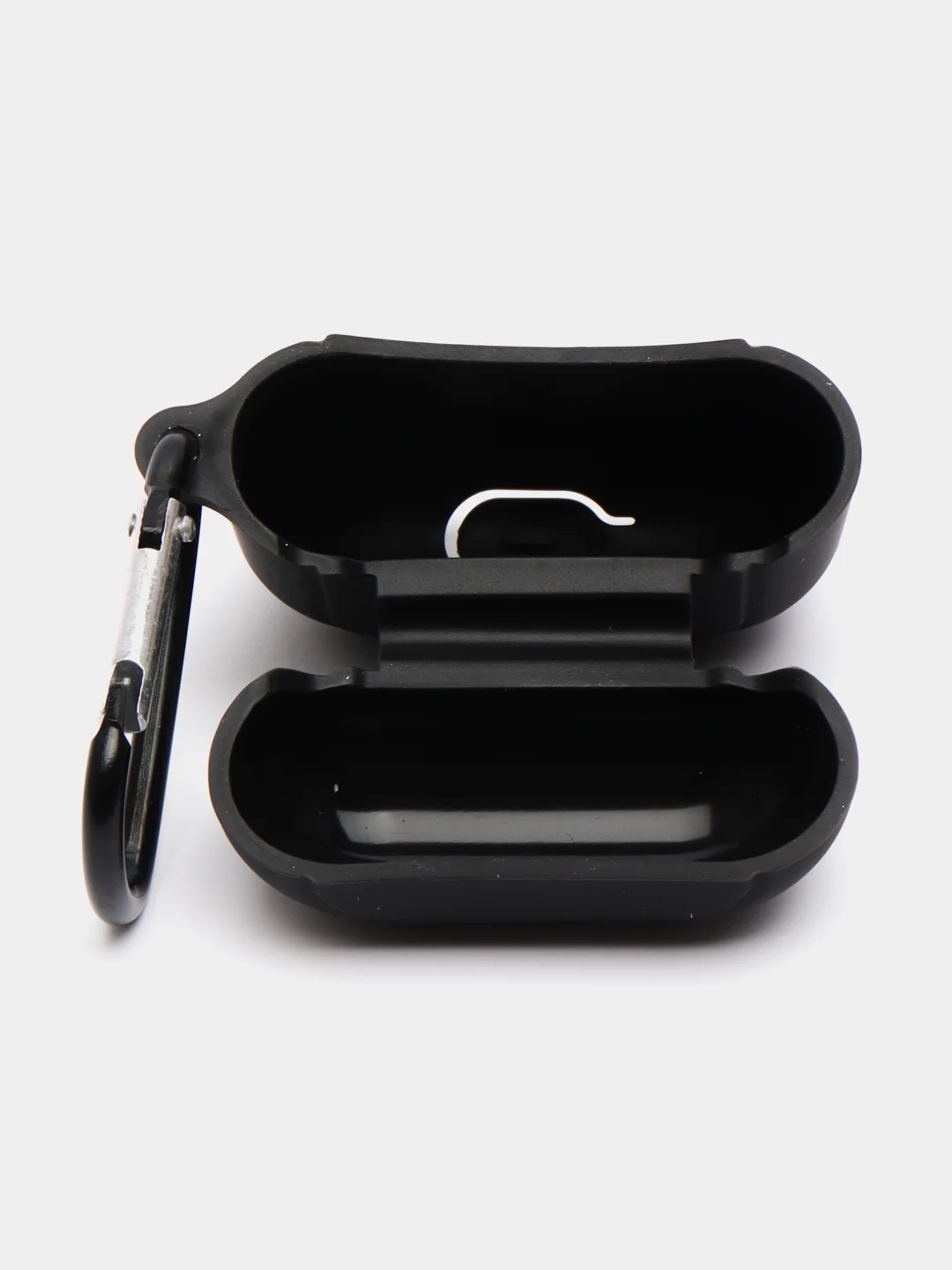 Черный чехол для наушников Apple Airpods 3 с карабином силиконовый