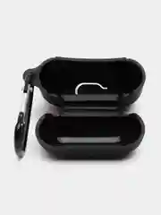 Черный чехол для наушников Apple Airpods 3 с карабином силиконовый