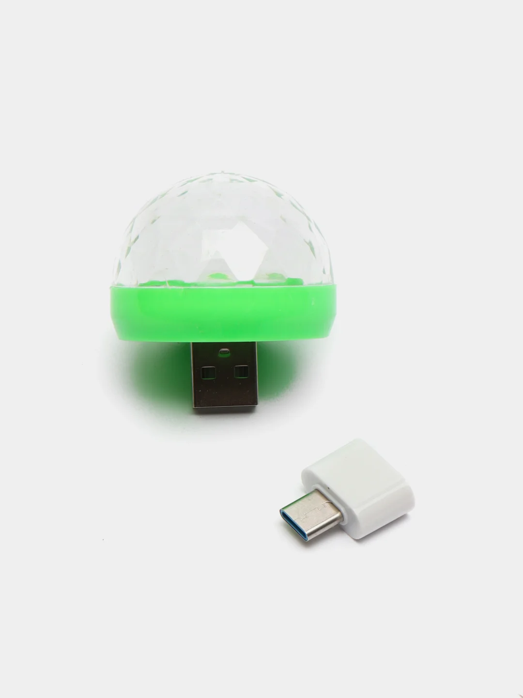 Зеленый мини диско шар от USB