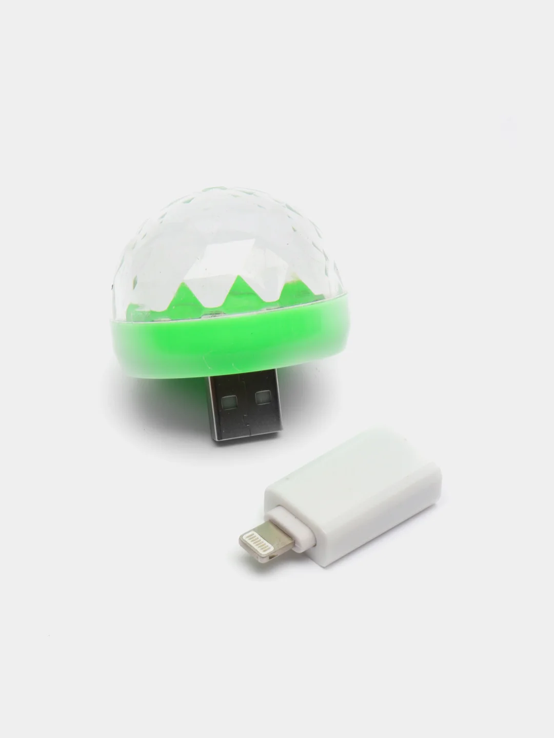 Зеленый мини диско шар от USB