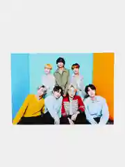 Мятный конверт подарочный для денег с фото открыткой k-pop "BTS"