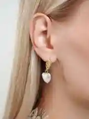 Кремовый серьги женские, классические, цепочки