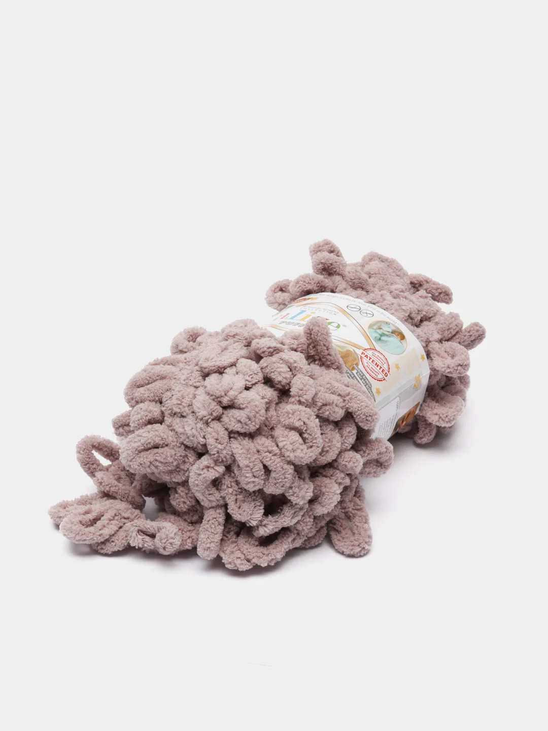 Бежевый меланж пряжа с большими петельками Puffy Alize (Ализе Пуффи), разные цвета