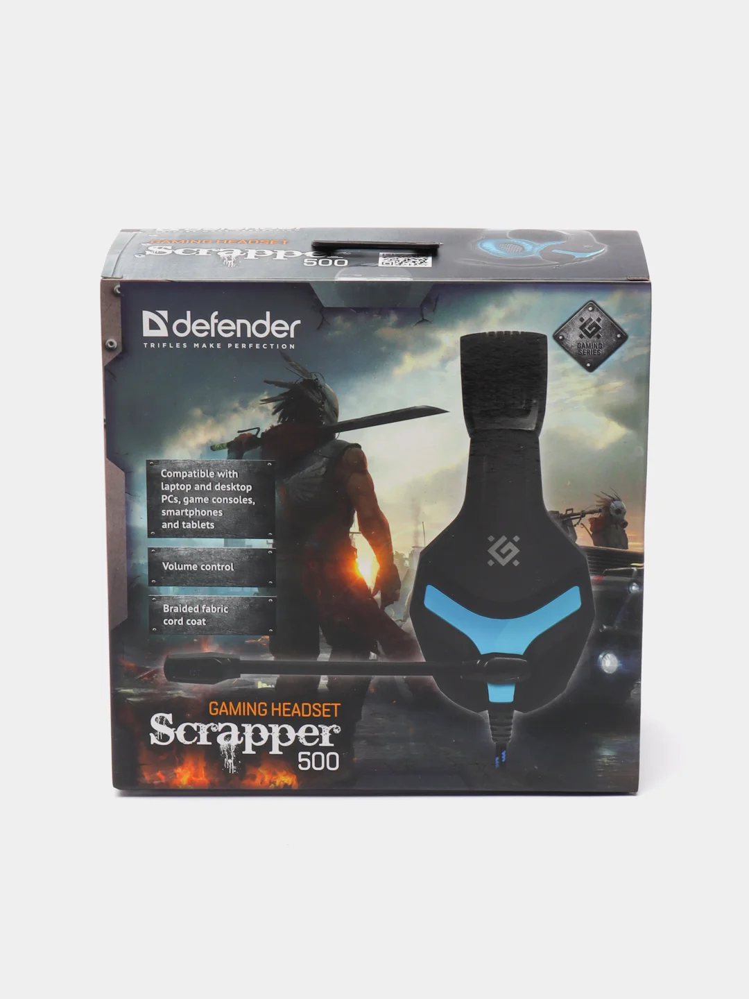 Черный игровые наушники с микрофоном Defender Scrapper 500 синий + черный