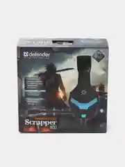 Черный игровые наушники с микрофоном Defender Scrapper 500 синий + черный