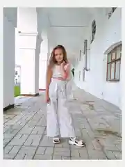 Белый костюм Silinda для девочки, батист