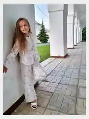 Белый костюм Silinda для девочки, батист