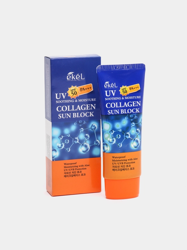 Солнцезащитный крем для лица с коллагеном Ekel Soothing & Moisture Collagen SUN Block SPF