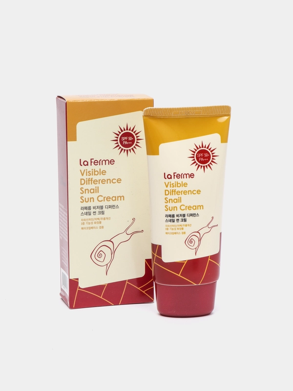 Солнцезащитный крем для лица с муцином улитки Farm Stay Visible Difference spf50+++