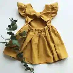 Горчичный платье для девочки