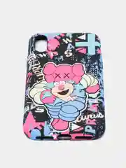 Фуксия светящийся чехол-накладка LUXO для iPhone XS с флуоресцентным рисунком KAWS