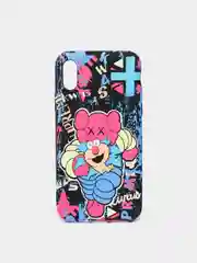 Фуксия светящийся чехол-накладка LUXO для iPhone XS с флуоресцентным рисунком KAWS