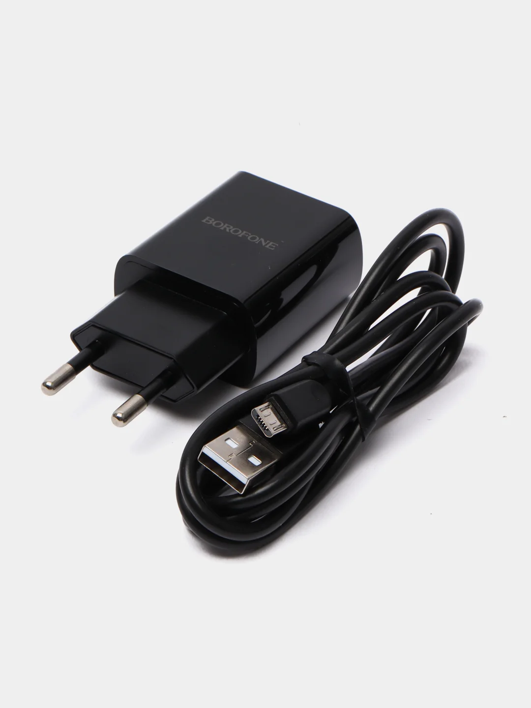 Черный зарядное устройство Borofone BA53A, 2USB, Micro-USB, Type-C, iPhone