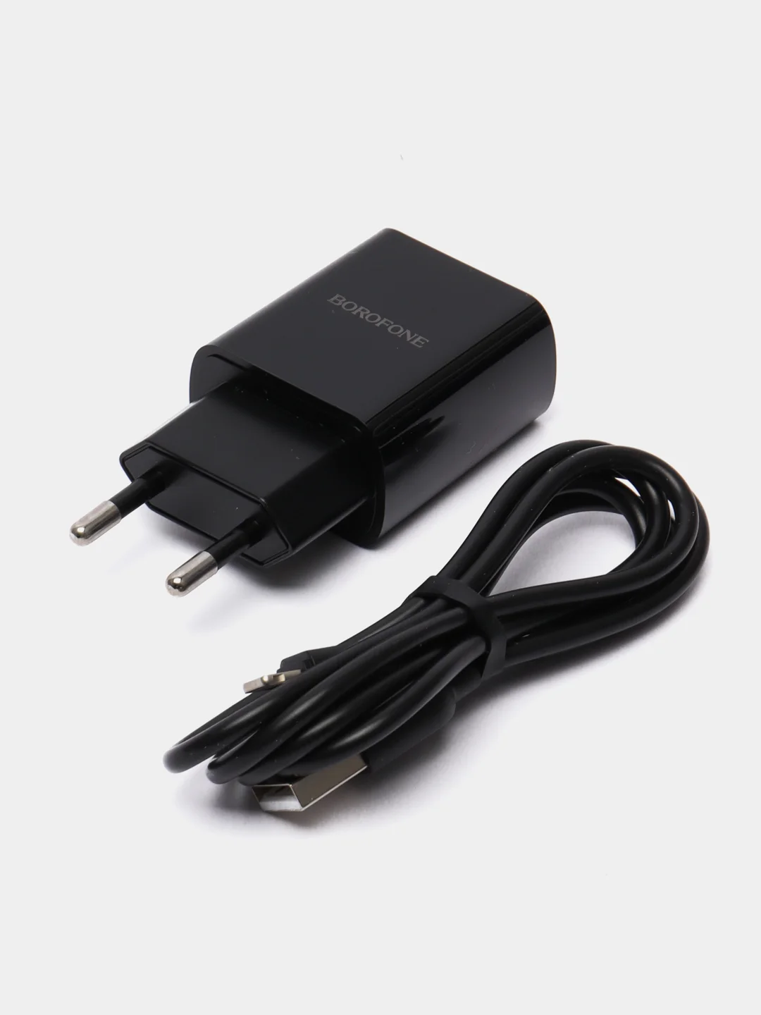 Черный зарядное устройство Borofone BA53A, 2USB, Micro-USB, Type-C, iPhone