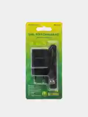 Черный зарядное устройство Borofone BA53A, 2USB, Micro-USB, Type-C, iPhone