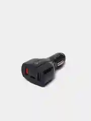 Черный автомобильное зарядное устройство 2 USB и Type C