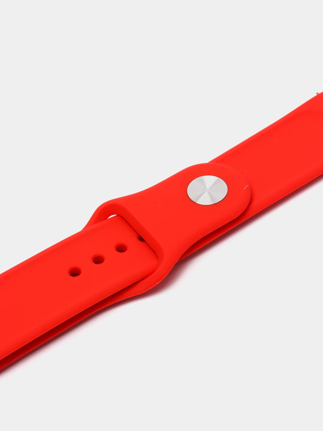 Красный силиконовый ремешок для Xiaomi Amazfit Bip / Huawei / Samsung, 20 мм / 22 мм, с кнопкой
