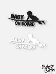 Белый наклейка на автомобиль "Baby on board" / Stickers by Batis / Винил, чёрный / Стикер