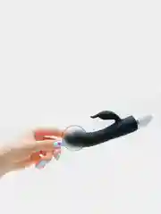 Черный вибратор женский "Кролик"