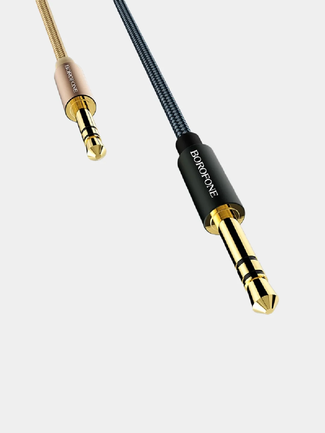 Золотой кабель aux Аудиокабель Borofone BL3 AUX, 3.5 мм, 1 м