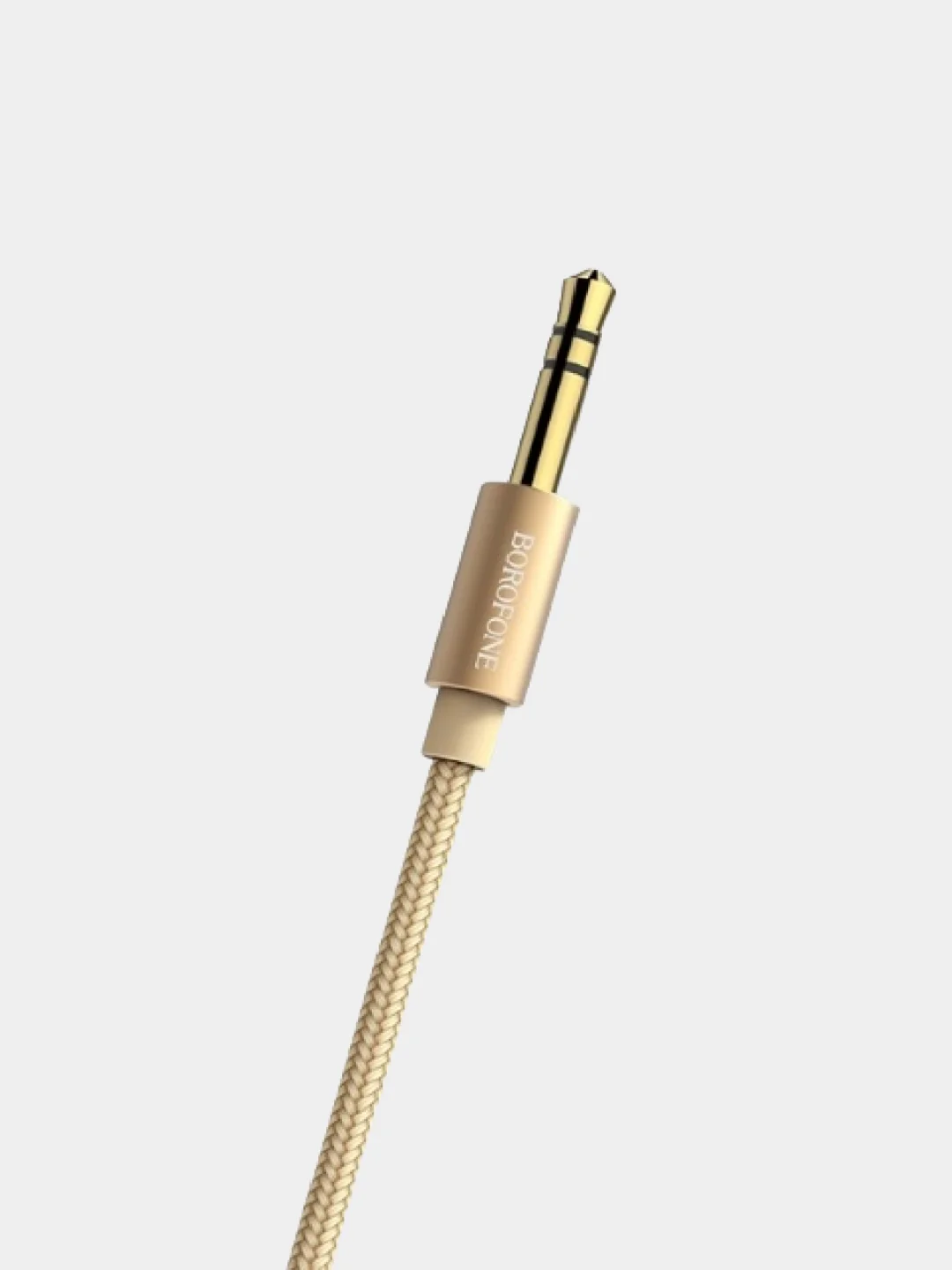 Золотой кабель aux Аудиокабель Borofone BL3 AUX, 3.5 мм, 1 м