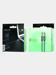 Золотой кабель aux Аудиокабель Borofone BL3 AUX, 3.5 мм, 1 м