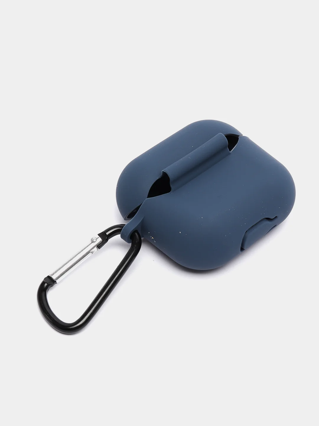 Темно-синий чехол Apple Airpods 3 с карабином силиконовый аирподс