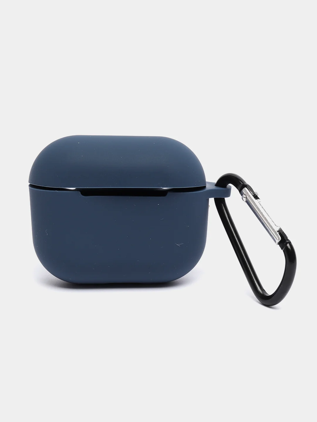 Темно-синий чехол Apple Airpods 3 с карабином силиконовый аирподс