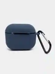 Темно-синий чехол Apple Airpods 3 с карабином силиконовый аирподс