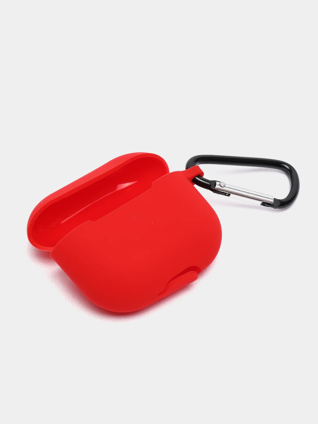 Красный чехол Apple Airpods 3 с карабином силиконовый аирподс