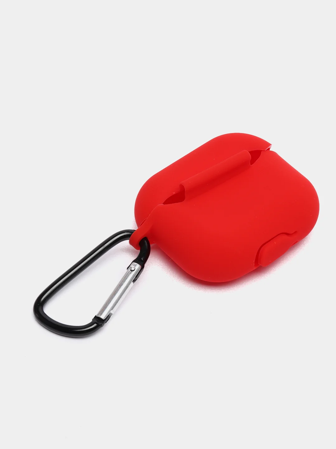 Красный чехол Apple Airpods 3 с карабином силиконовый аирподс
