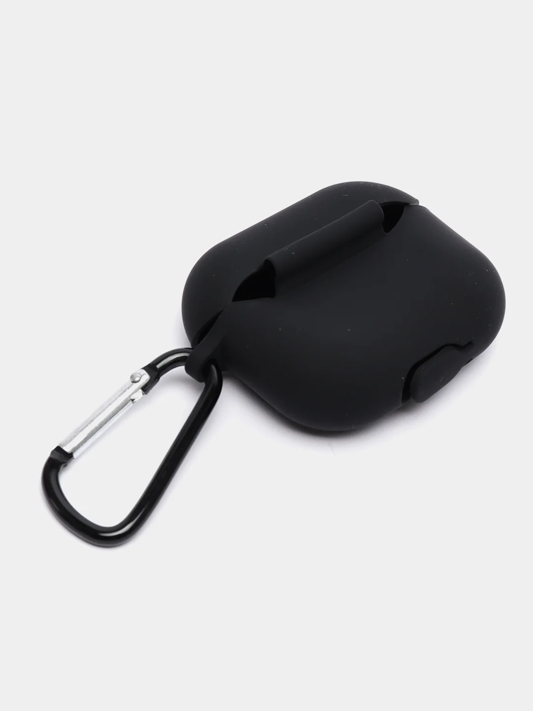 Черный чехол Apple Airpods 3 с карабином силиконовый аирподс