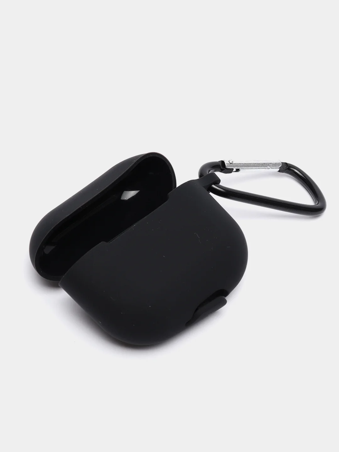 Черный чехол Apple Airpods 3 с карабином силиконовый аирподс