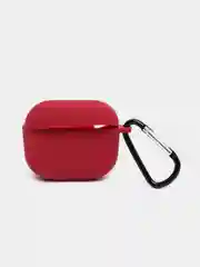 Багровый чехол Apple Airpods 3 с карабином силиконовый аирподс